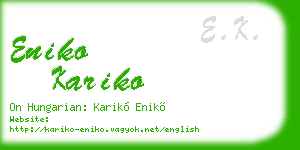 eniko kariko business card